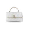 Chanel Flap Bag Phone Holder With Chain Crossbody 7.1in/ 18cm White Gold Hardware For Women