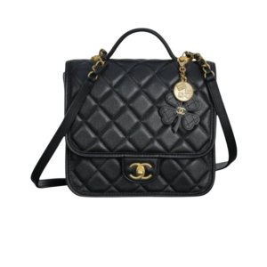 Chanel Four-Leaf Clover Backpack 8.7in/ 22cm Black Gold Hardware For Women AS5715 B21400 94305
