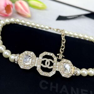 Alternative view of Chanel Geometric Square Pearl Necklace White For Women