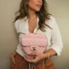 Chanel Heart Crossbody Bag 8.1in/ 18cm Light Pink Gold Hardware For Women‎ AS5764 B07958 U2360 - Image 2