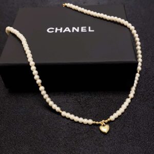 Alternative view of Chanel Heart Pearl Necklace White For Women