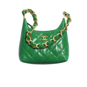 Chanel Hobo Small Bag 8.8in/ 22.5cm Green Gold Hardware For Women AS4922 B16897 NY566