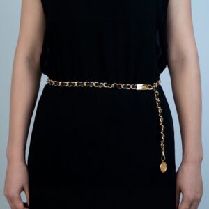 Alternative view of Chanel Iconic Chain Link With Black Leather And Coin Charm For Women