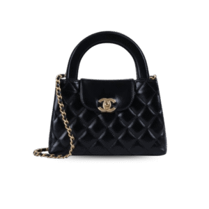 Chanel Kelly Top Handle Bag 7.8in/ 19cm Black Gold Hardware For Women