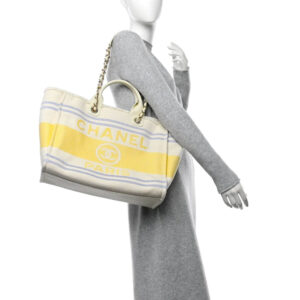 Alternative view of Chanel Deauville Large Tote Bag 13.8in/ 35cm Sand Gold Hardware For Women