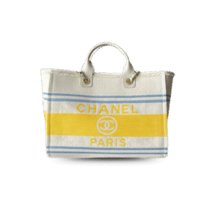 Chanel Deauville Large Tote Bag 13.8in/ 35cm Sand Gold Hardware For Women