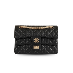 Chanel Layered Classic Flap Bag Crossbody 10in/ 25.5cm Black Gold Hardware For Women