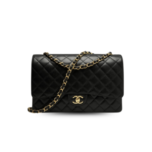 Chanel Maxi Classic Crossbody Bag 13in/ 33cm Black Gold Hardware For Women A58601 Y01864 C3906