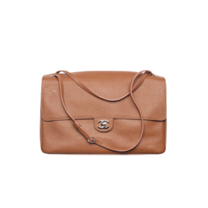 Chanel Maxi Flapbag Crossbody 15.2in/ 38.5cm Camel Silver Hardware For Women AS6233-B24008-U8390