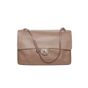 Chanel Maxi Flapbag Shoulder 15.2in/ 38.5cm Light Brown Silver Hardware For Women AS6233-B24008-U8391