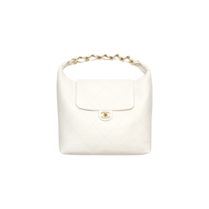 Chanel Maxi Hobo Shoulder Bag 18.5in/ 47cm White Gold Hardware For Women AS5838-B22140-10601