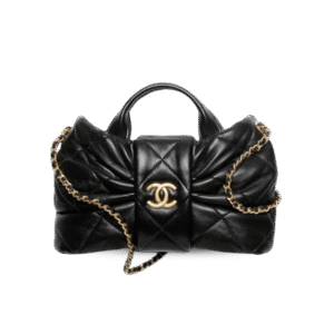 Chanel Bow Mini Top Handle Bag 10.2in/ 26cm Black Gold Hardware For Women AS5849 B22148 94305