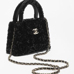 Alternative view of Chanel Shopping Mini Tote Bag 7.5in/ 19cm Sequins Black Gold Hardware Black For Women AS4416-B22757-94305