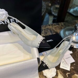 Alternative view of Chanel Patent Slingback Pumps Light Grey For Women