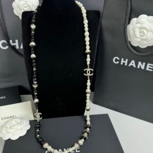 Alternative view of Chanel Pearl Long Necklace Gold Hardware For Women