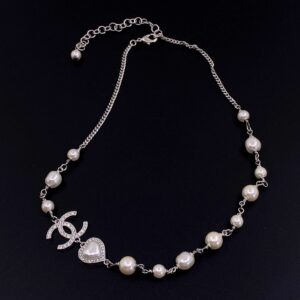 Alternative view of Chanel Pearl Love Necklace White For Women