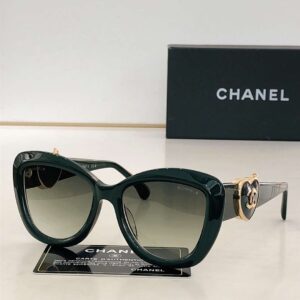 Chanel Plastic Sunglasses Green For Women