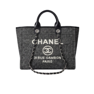 Chanel Shopping Large Tote Bag 15in/ 38cm Grey Silver Hardware For Women