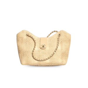 Chanel Shopping Tote Bag 15.7in/ 40cm Beige Raffia Gold Hardware For Women AS6090-B23527-U7508