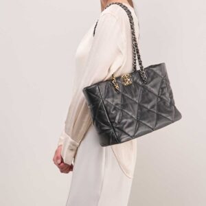 Alternative view of Chanel Shopping Tote Bag 16in/ 41cm Black Gold Hardware For Women