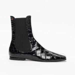 Alternative view of Chanel Short Boots Black/ White For Women G47183-B24263-UC257