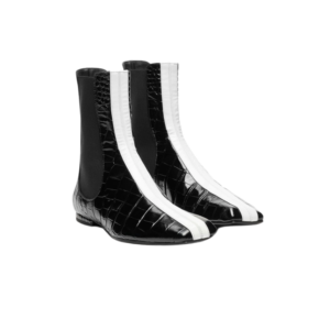 Chanel Short Boots Black/ White For Women G47183-B24263-UC257