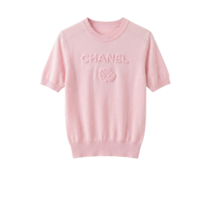 Chanel Short Sleeve T-Shirt Pastel Pink For Women
