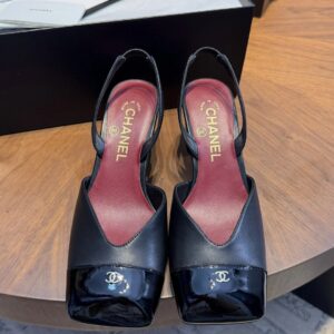 Alternative view of Chanel Slingbacks Black/ Burgundy For Women