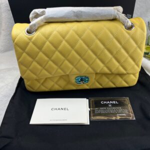 Alternative view of Chanel 11.12 Classic Double Flap Crossbody Bag 10in/ 25.5cm Yellow Silver Hardware For Women
