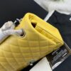 Chanel 11.12 Classic Double Flap Crossbody Bag 10in/ 25.5cm Yellow Silver Hardware For Women - Image 4