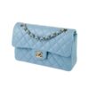 Chanel Small Classic Double Flap Crossbody Bag 9.1in/ 23cm Light Blue Gold Hardware For Women - Image 3