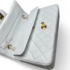 Chanel Small Classic Double Flap Crossbody Bag 9.1in/ 23cm White Gold Hardware For Women - Image 7