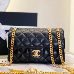 Alternative view of Chanel Flap Bag Small Crossbody 8.7in/ 22cm Black Gold Hardware For Women
