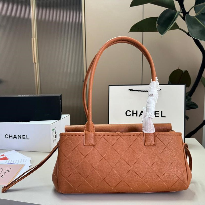 Chanel Small Shopping Shoulder Bag 12.6in/ 32cm Camel Gold Hardware For Women
