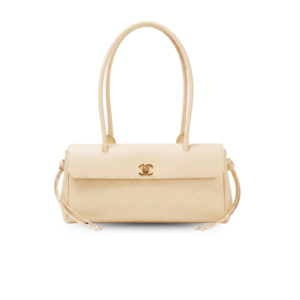Chanel Small Shopping Shoulder Bag 12.6in/ 32cm Light Beige Gold Hardware For Women