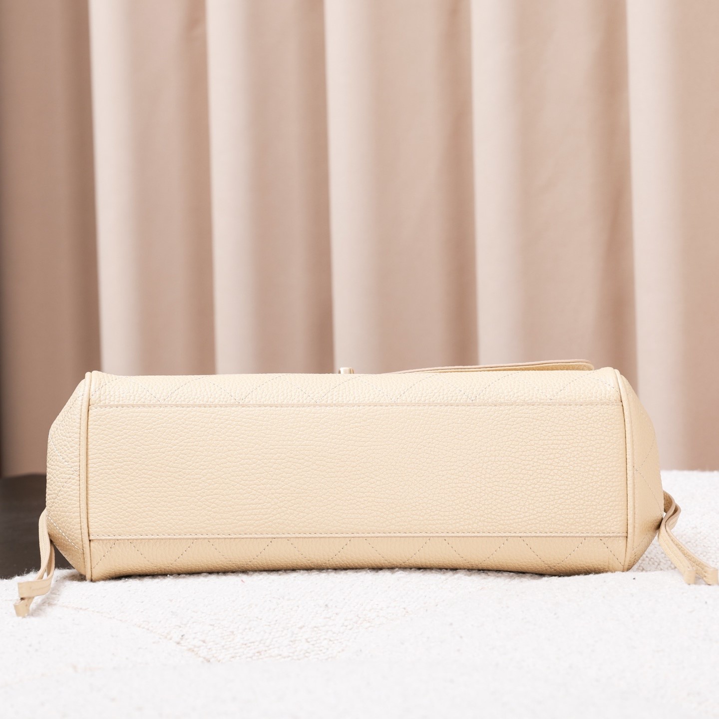 Chanel Small Shopping Shoulder Bag 12.6in/ 32cm Light Beige Gold Hardware For Women
