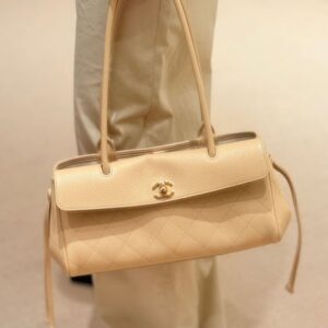 Alternative view of Chanel Small Shopping Shoulder Bag 12.6in/ 32cm Light Beige Gold Hardware For Women