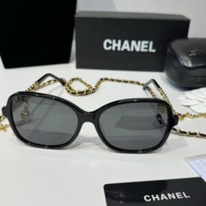 Chanel Square Sunglasses Black For Women A40911 X06074 S2214