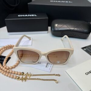 Alternative view of Chanel Square Sunglasses Beige And Gold For Women A71510 X08101 S9713