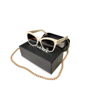 Chanel Square Sunglasses Beige And Gold For Women A71510 X08101 S9713