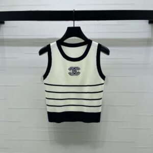 Alternative view of Chanel Striped Sleeveless Top Black/ White For Women