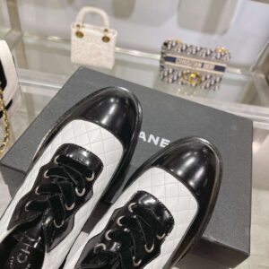 Alternative view of Chanel Thick Soled Chain Laced Loafers White For Women