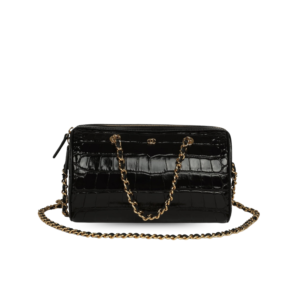 Chanel Timeless Classic Mini Barrel Bag 8.3in/ 18.5cm Black Gold Hardware For Women