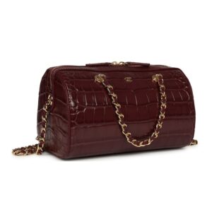 Alternative view of Chanel Timeless Classic Mini Barrel Bag 8.3in/ 18.5cm Burgundy Gold Hardware For Women
