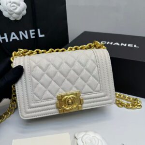 Alternative view of Chanel Boy Small Crossbody Bag 7.8in/ 20cm Ivory Gold Hardware For Women A67085