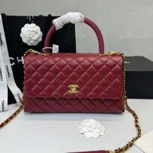 Alternative view of Chanel Handbag With Top Handle Dark Red For Women 11in/28cm