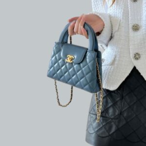 Alternative view of Chanel Kelly Top Handle Bag 7.8in/ 19cm Deep Blue Gold Hardware For Women