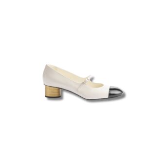 Chanel Mary Janes Ivory And Black For Women G45952 B17997 NZQ90