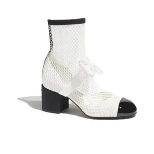Alternative view of Chanel Mesh Bow Ankle Boots White For Women G40097 Y56613 K5928
