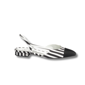 Chanel Slingbacks Sandals White And Black For Women G31319 B16024 NW006